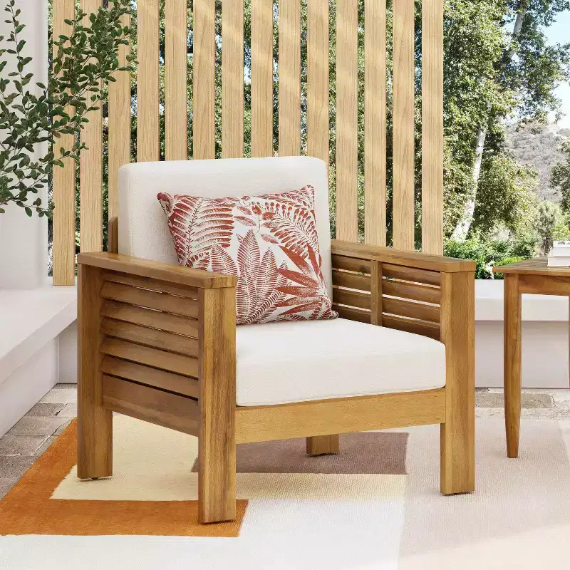 TUYOHW Boho Style Patio Accent Chairs/Loveseats,Set of 1/2/3,Premium Acacia Outdoor Furniture Set for Backyard & Poolside,All-Weather Use