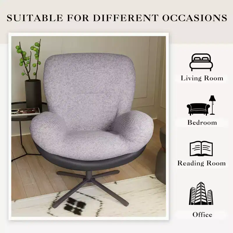 Christopher Knight Home Alger Modern Chenille and Faux Leather Upholstered Swivel Chair