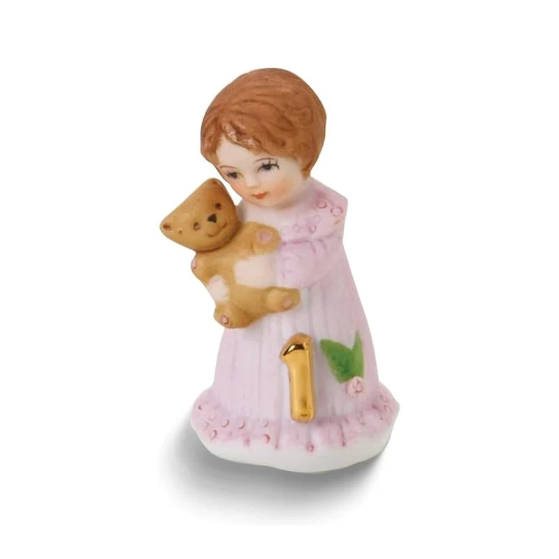 Curata Birthday Girls Brunette Age 1 Porcelain Bisque Figurine