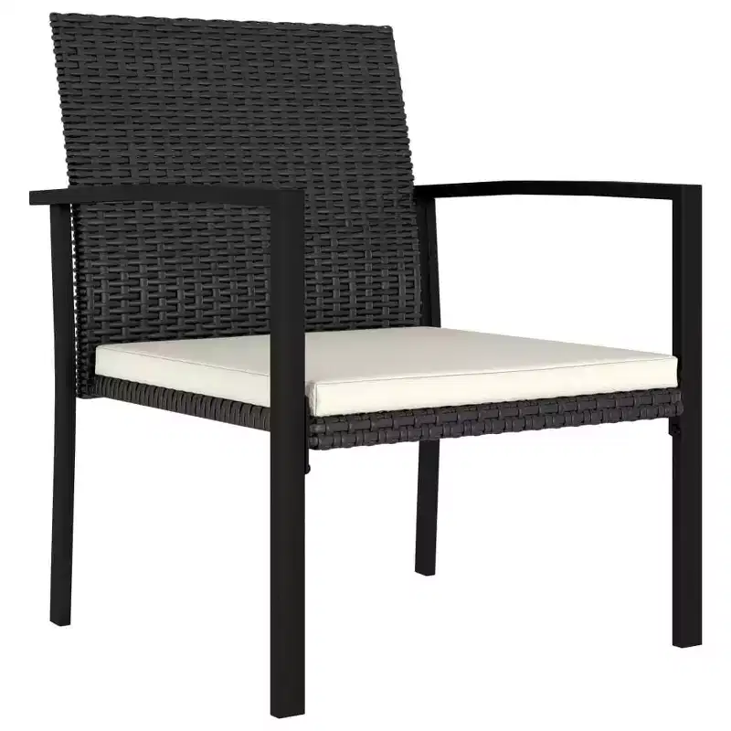 vidaXL Modern Dining Chairs Outdoor Patio Rattan Dining Chair Poly Rattan