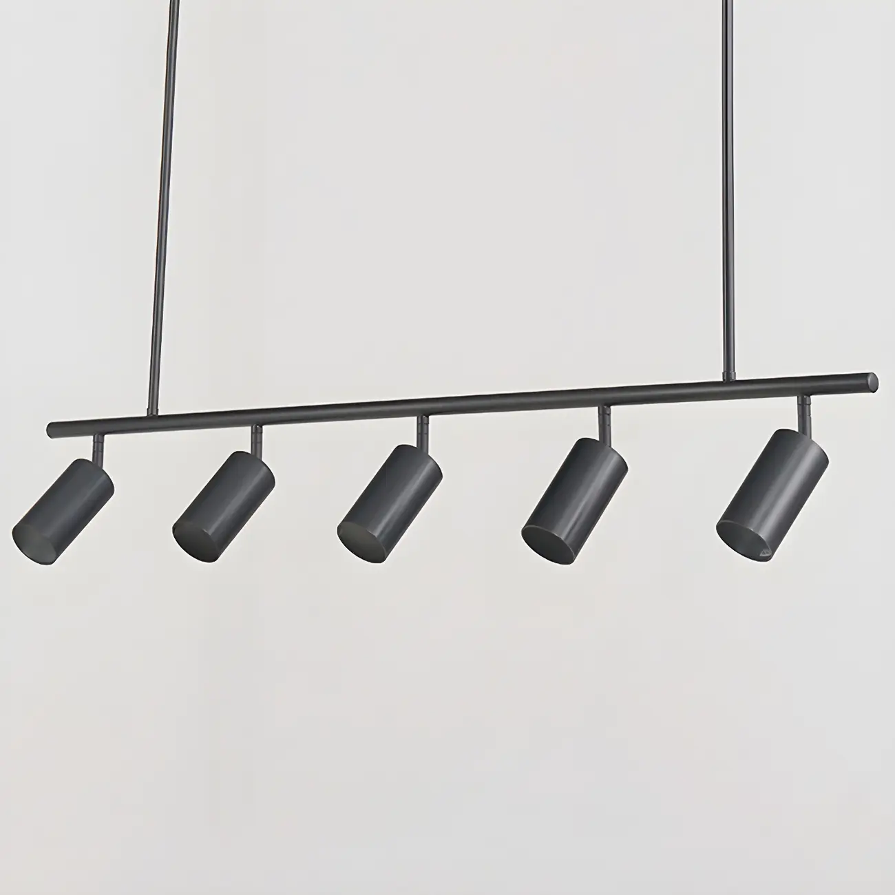 5-Light Modern Black/Gold Metal Cylinder Island Ceiling Light