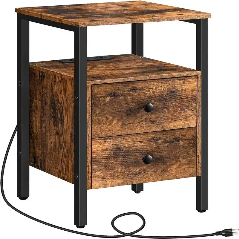 End Table with Charging Station - Multiple Colors