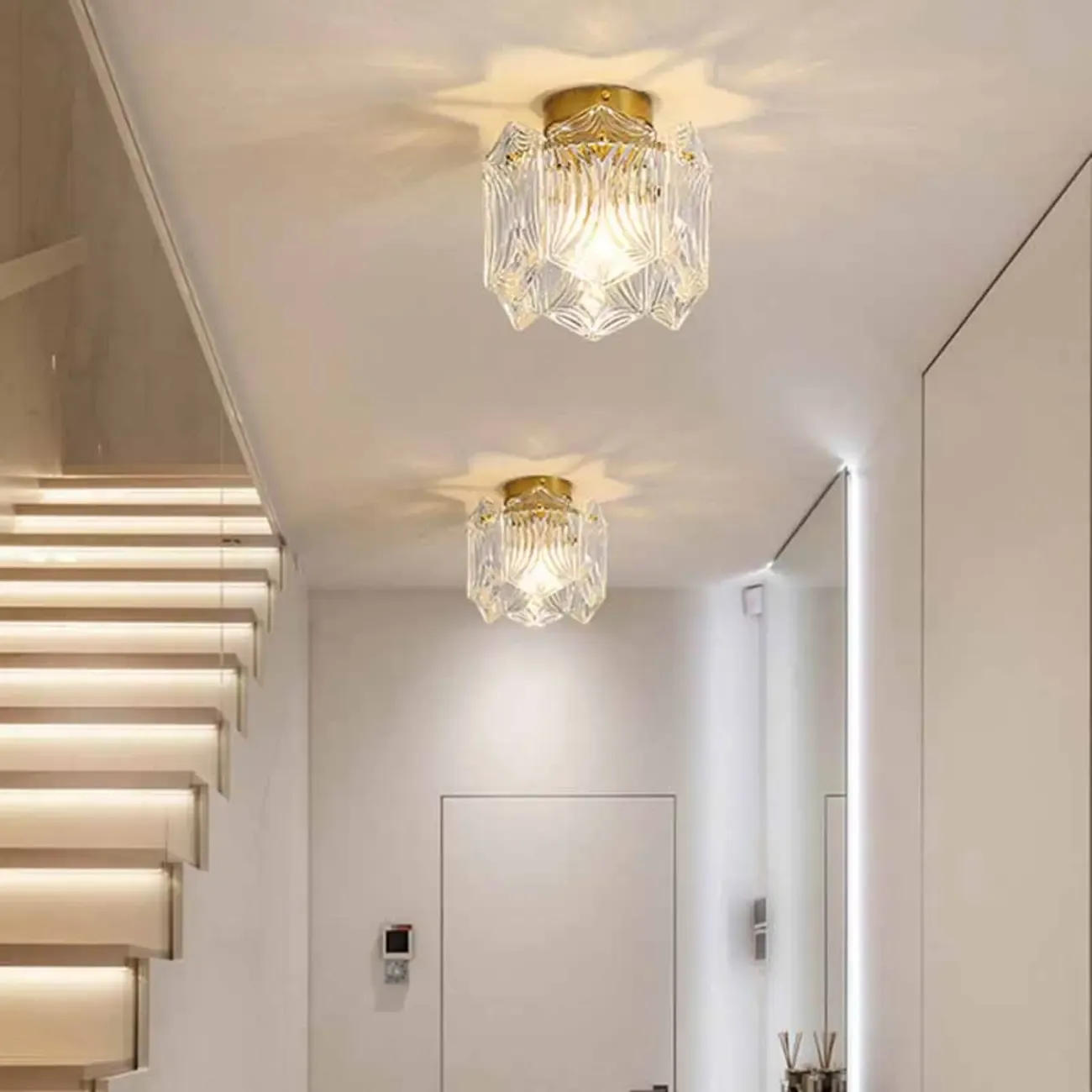 Modern Cylinder Semi-Flush Ceiling Light for Entryway Decor
