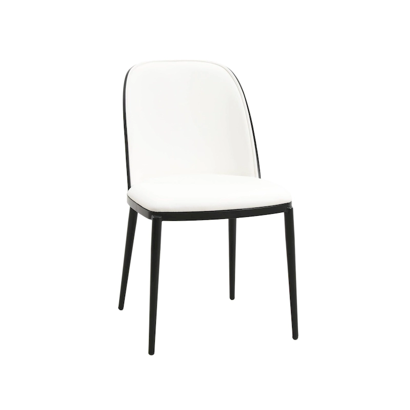 LeisureMod Tule Dining Side Chair with Upholstered Seat and Back