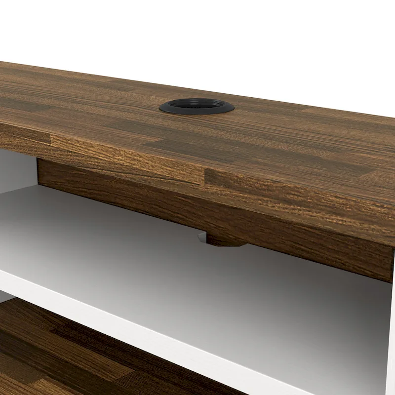 DH BASIC Mid-Century Modern 71-inch 4-Shelf Floating TV Console by Denhour