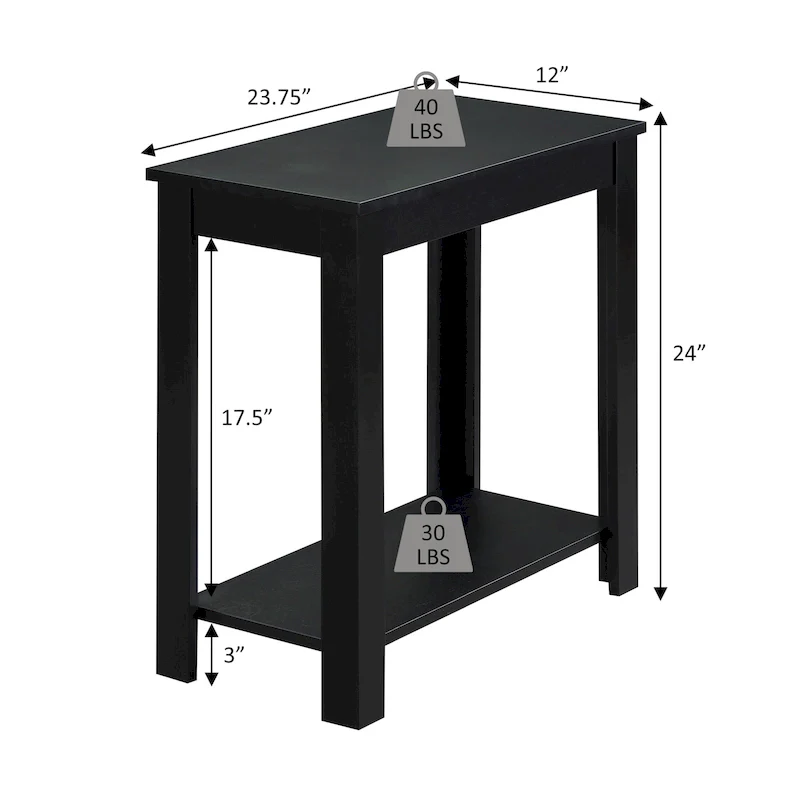 Convenience Concepts Designs2Go Baja Chairside End Table with Shelf