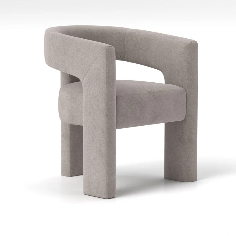 SEYNAR Modern Glam Velvet Upholstered Dining Chair, Open-Back Accent Chair