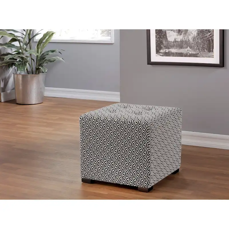 Merton Transtional Square Button Tufted Ottoman
