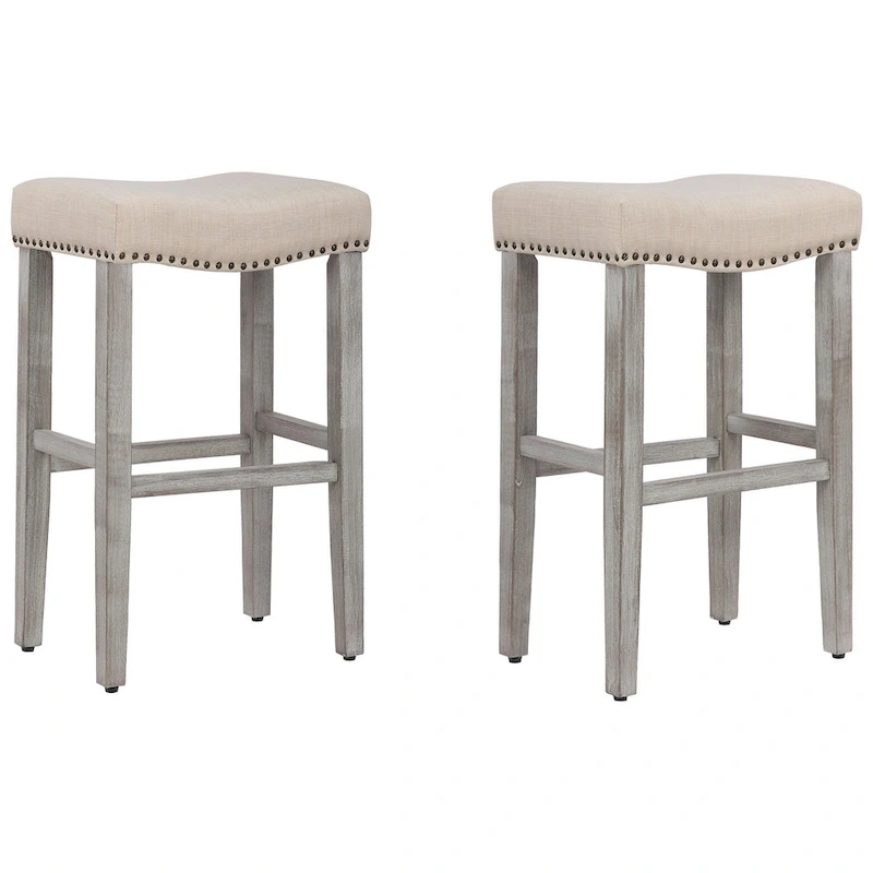 Jameson Upholstered Polyester Gray 29 Inch Bar Stool (Set Of 2)
