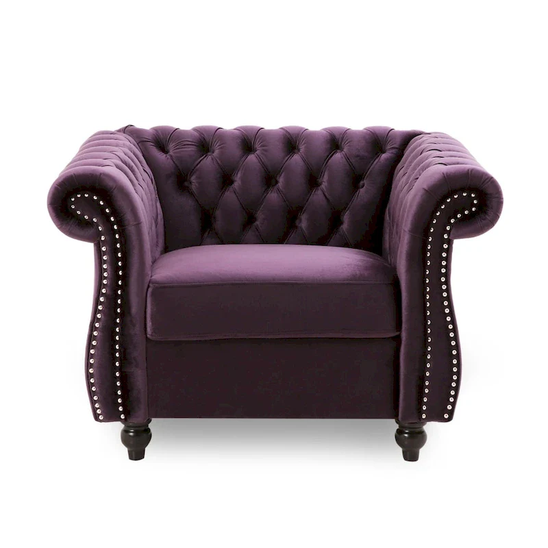 Chesterfield Club Chair with Tufted Upholstery