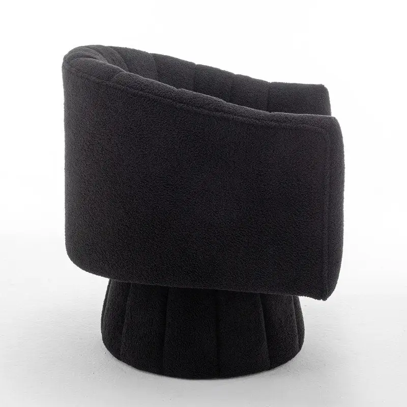 SEYNAR Modern Glam Velvet Upholstered Round Swivel Accent Barrel Chair