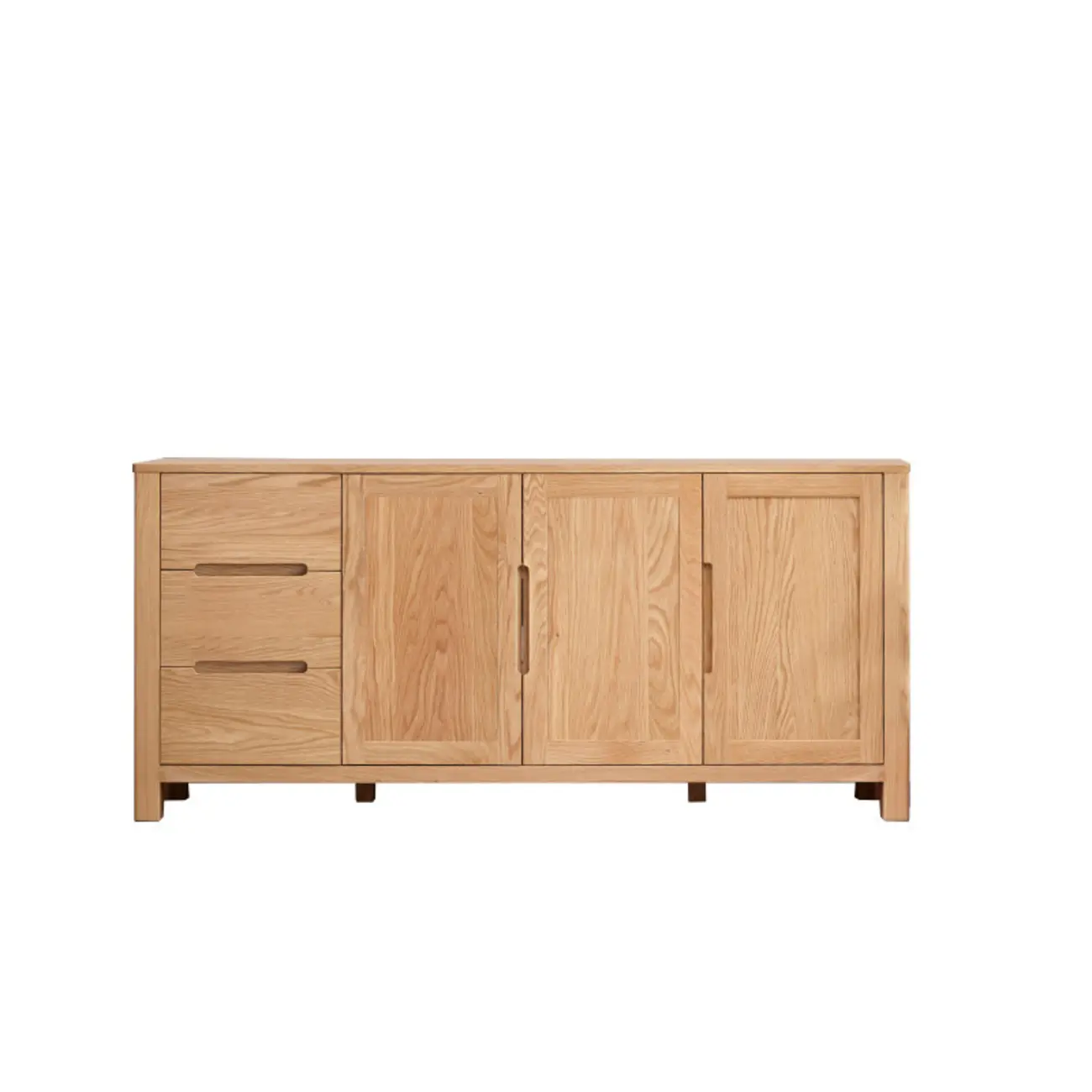 Modern Wood Sideboard with Shelves and Drawers
