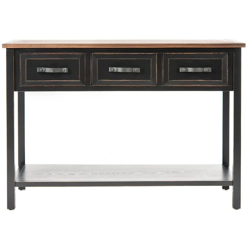 Black / Ash Grey / Barn Blue Console Table with Drawers, 1-Person Assembly