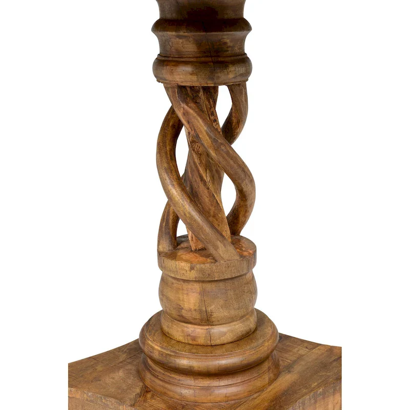 Honey Brown Round Pedestal Table - 30 Inch Mango Wood