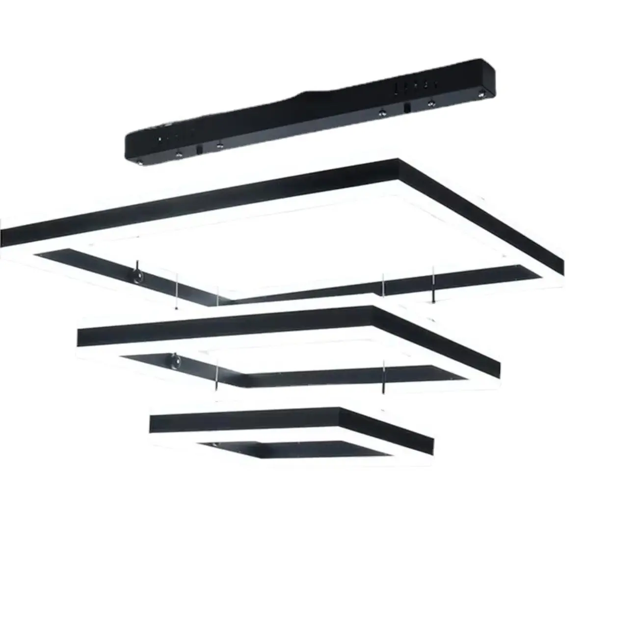 Modern 3-Tier Linear Square Dimmable LED Chandelier