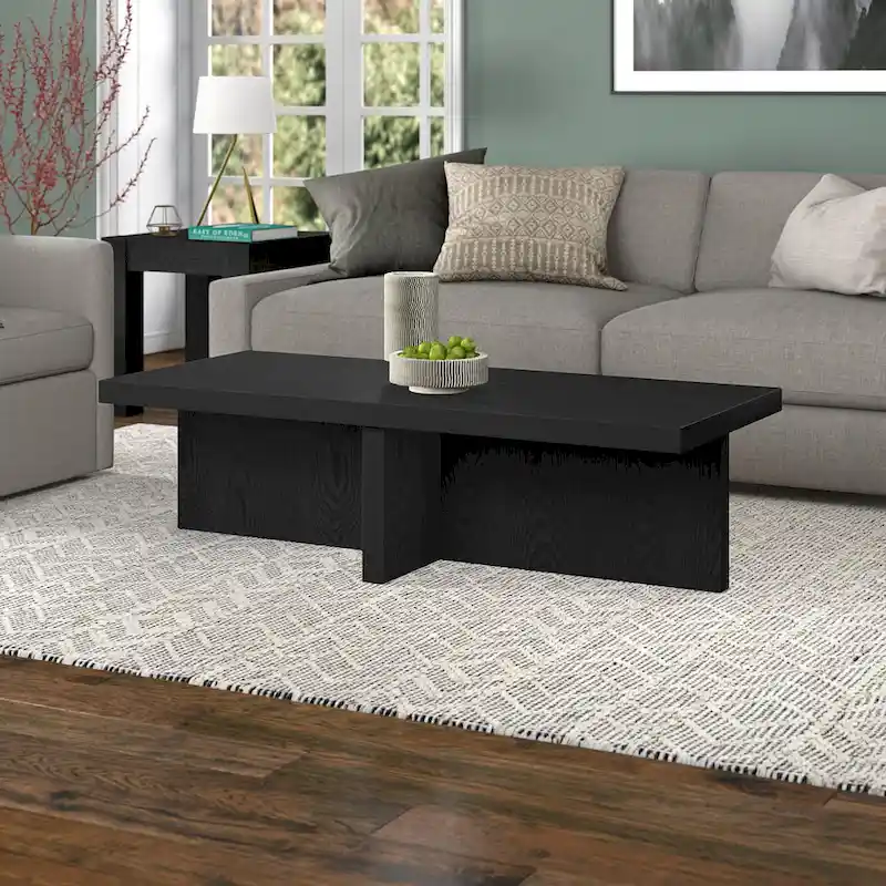 Rectangular Coffee Table - Natural Wood, Scandinavian Design, Multi-User