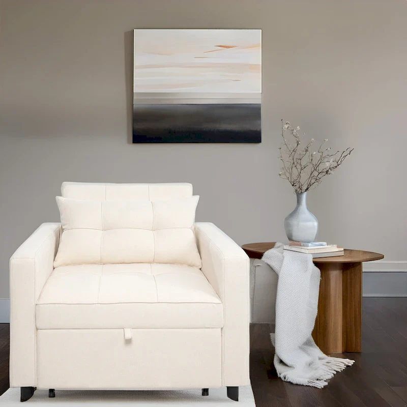 3-in-1 Convertible Recliner Chair Bed with Foldable Lounge