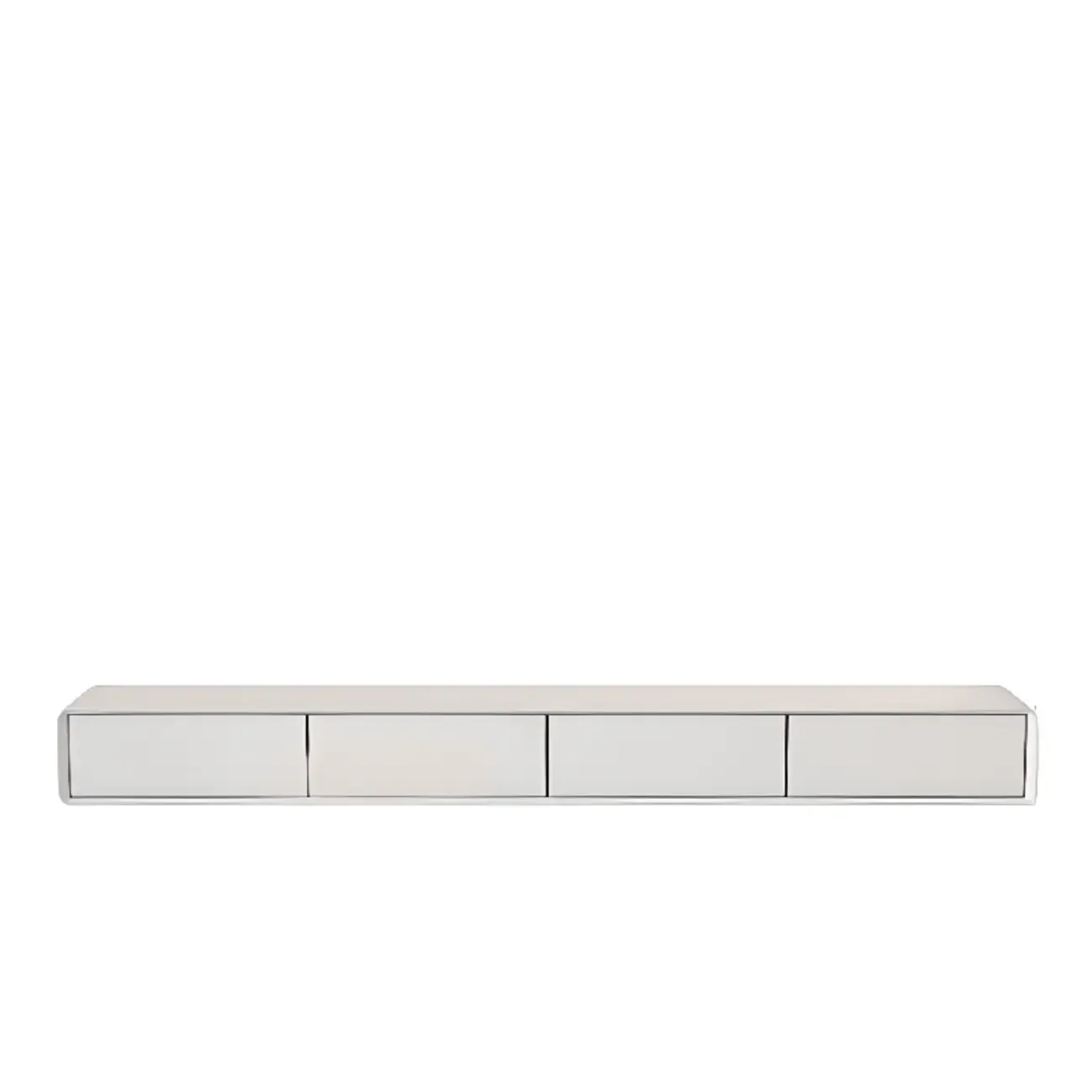 Walnut-Black Wood Drawers Floating Mount TV Stand Wall-Mounted