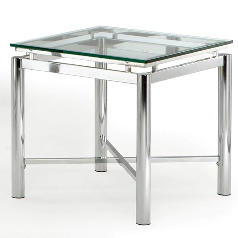 Steve Silver Jules Chrome and Glass End Table