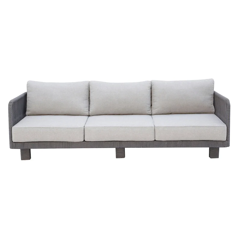 Cancun Aluminum Sofa with Silver Cushion