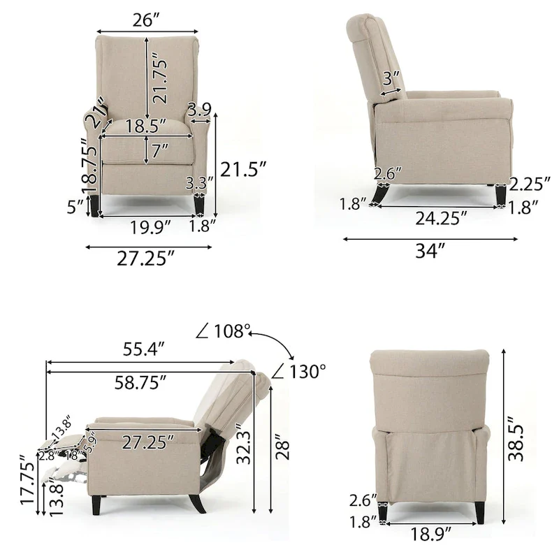Charell Traditional Fabric Recliner by Christopher Knight Home