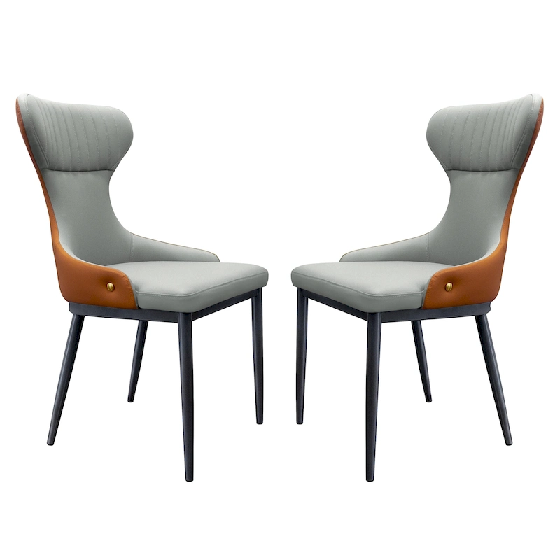 Modern Wingback Dining Chairs Accent Chair Armless Chair with Tufted Back (Set of 2) - N/A