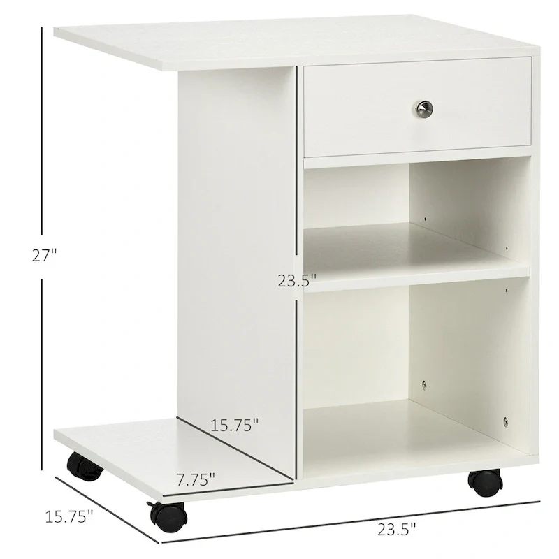 Mobile Printer Stand,Rolling File Cabinet Cart w/Wheels,Adjustable