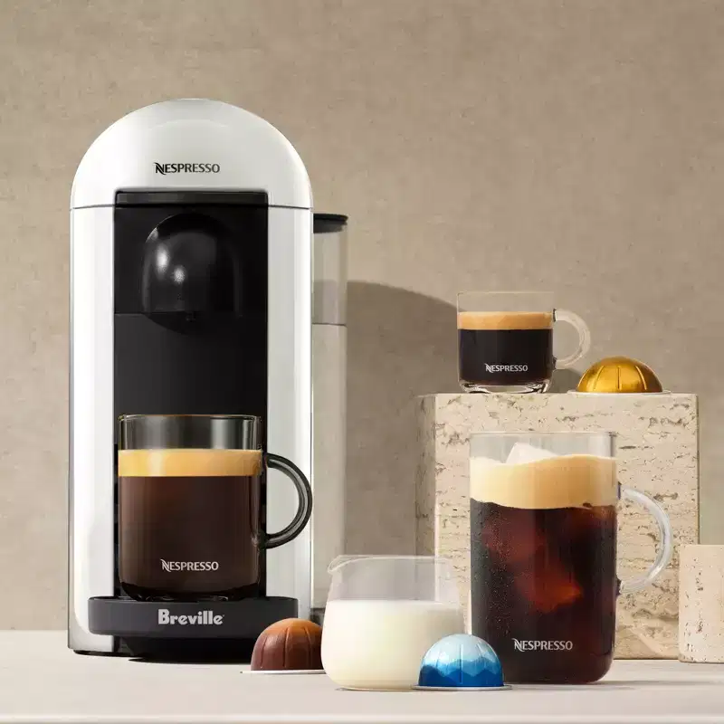 Nespresso VertuoPlus Single-Serve Coffee Maker and Espresso Machine by Breville, White - Hearth #38; Hand#8482; with Magnolia