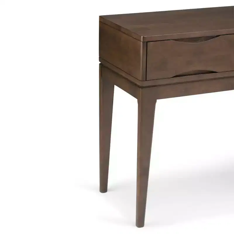 Walnut Brown Console Table with 3 Drawers, Mid-Century Style, for 1