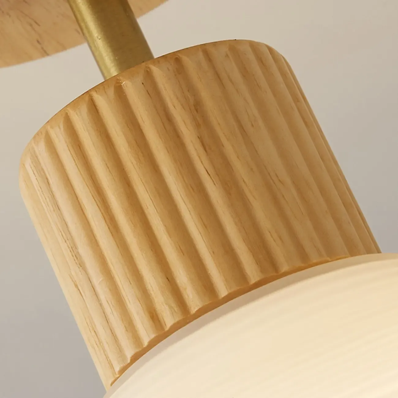 5 to 9 Inch Geometric Wooden Semi Flush Ceiling Light