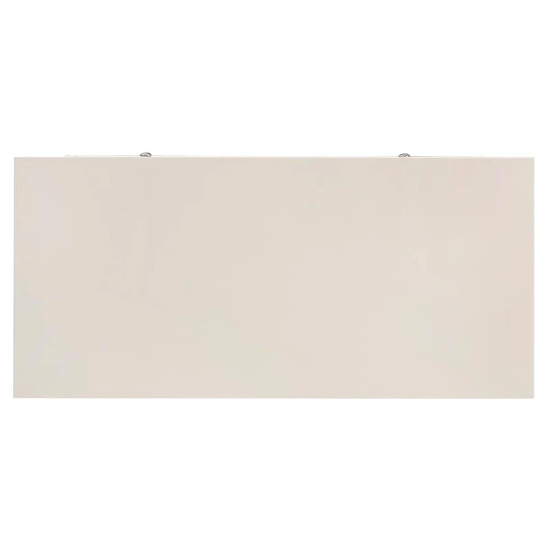 White Finish 3-Drawer Dresser with Beige Linen Upholstered Drawer Faces & Soft-Close Glides