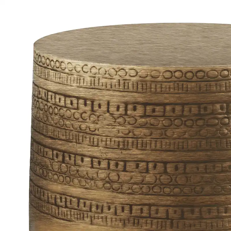 WYNDENHALL Jean 15 Wide Tribal Pattern Metal Accent Table & Assembled - 15w x 15 d x 20 h