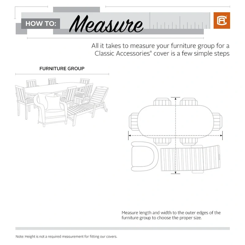 Classic Accessories Veranda Full Coverage Conversation Set/General Purpose Patio Furniture Cover