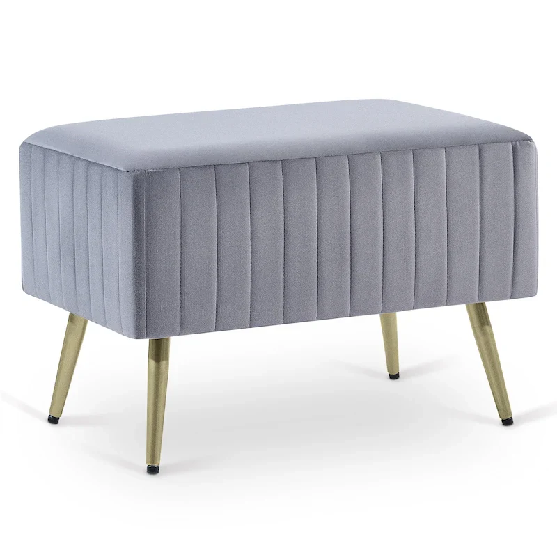 24 Modern Upholstered Entryway Bench with Padded Velvet Seat