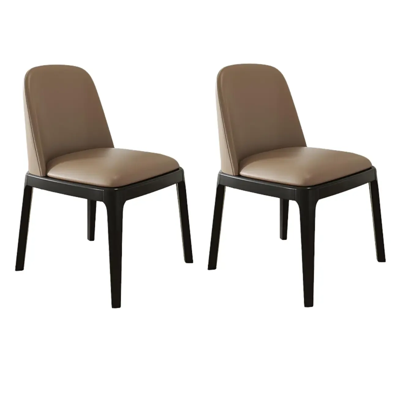 Modern Rubber Wood Upholstered Dining Chair Set of 2