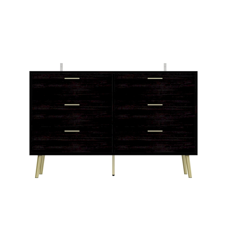 FUFU&GAGA Modern Double 6-Drawer Dresser Chest Of Drawers Cabinet