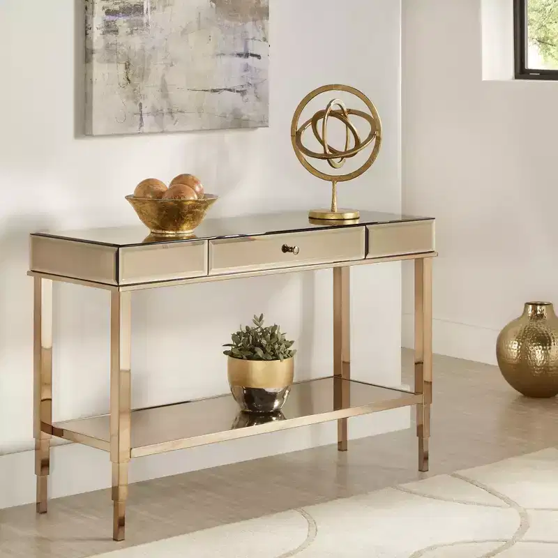 Hutton Mirrored 1-Drawer TV Stand - iNSPIRE Q