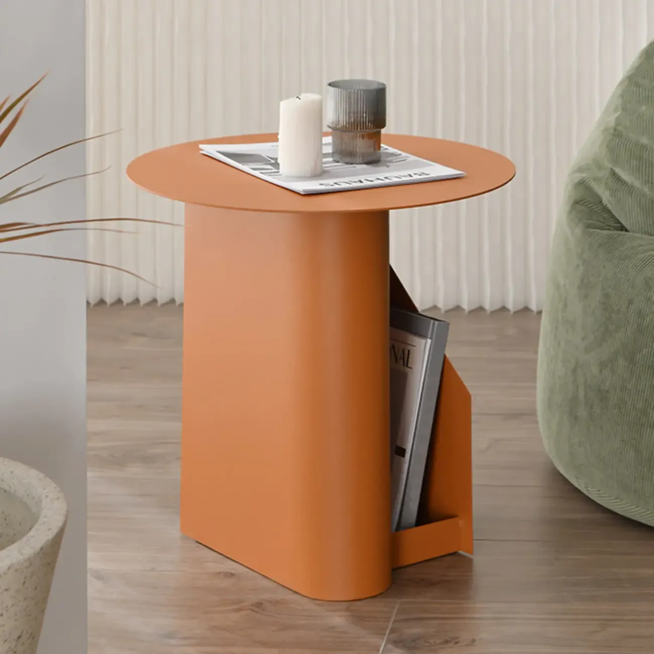 Scandinavian Abstract Iron Small Round Side Table