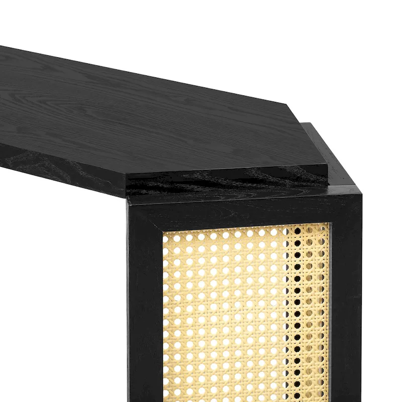 53 Arrow Console Table with Woven Rattan