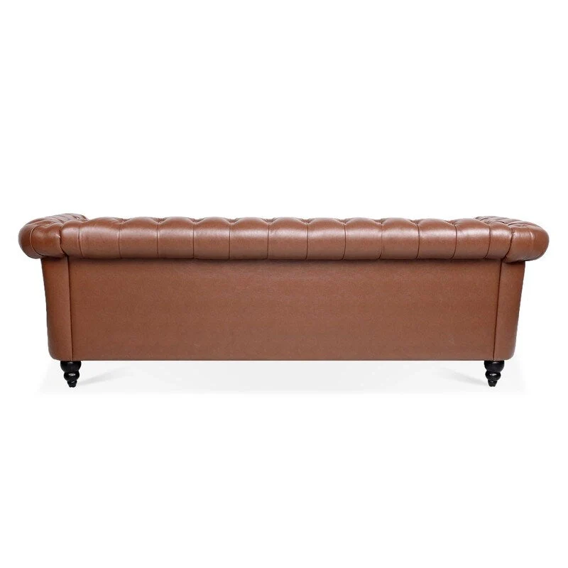 GEITIN 84.65 PU Rolled Arm Chesterfield 3 Seater Sofa