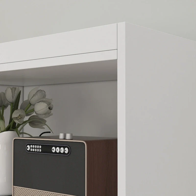 White Tall Storage Cabinet with Drawer - Multi-User