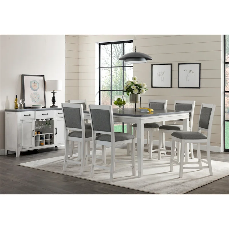 Counter Height Dining Table with Leaf Extension Seats 4 to 6