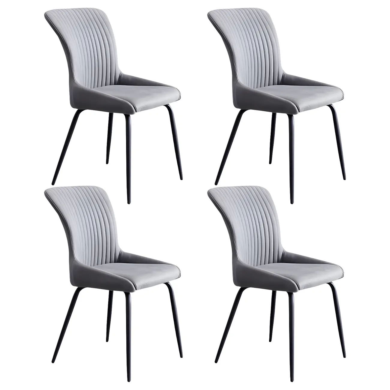 Industrial Dark Gray Armless Kitchen Dining Chairs