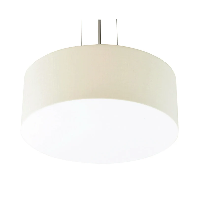 Anton 19-inch Satin Nickel LED Pendant, Linen White Shade