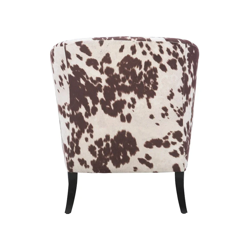 Brown and White Cow Print Club Chair