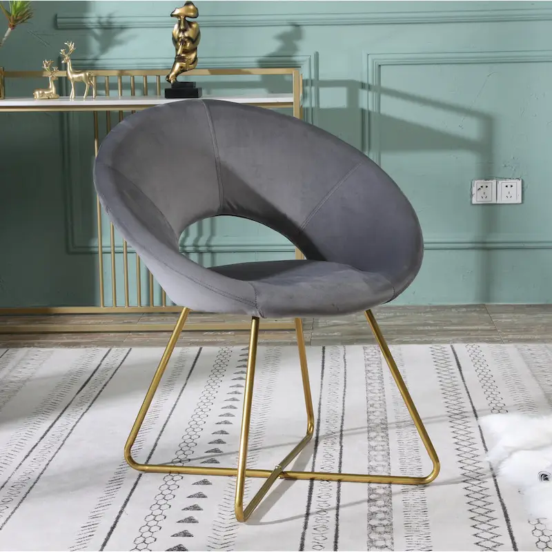 Grey / Blue / Pink / Green Velvet Accent Chair, 1-Seat
