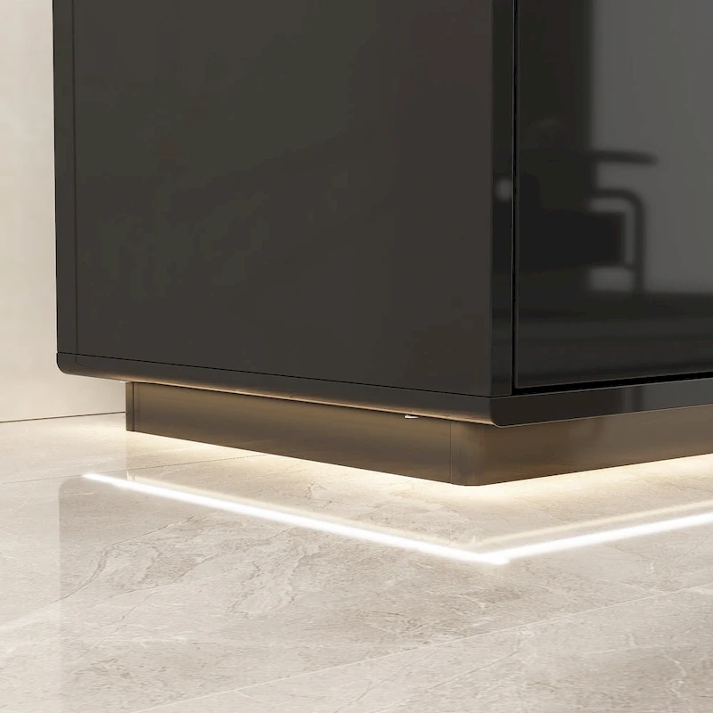 Illuminated White High Gloss Television Entertainment Center Console