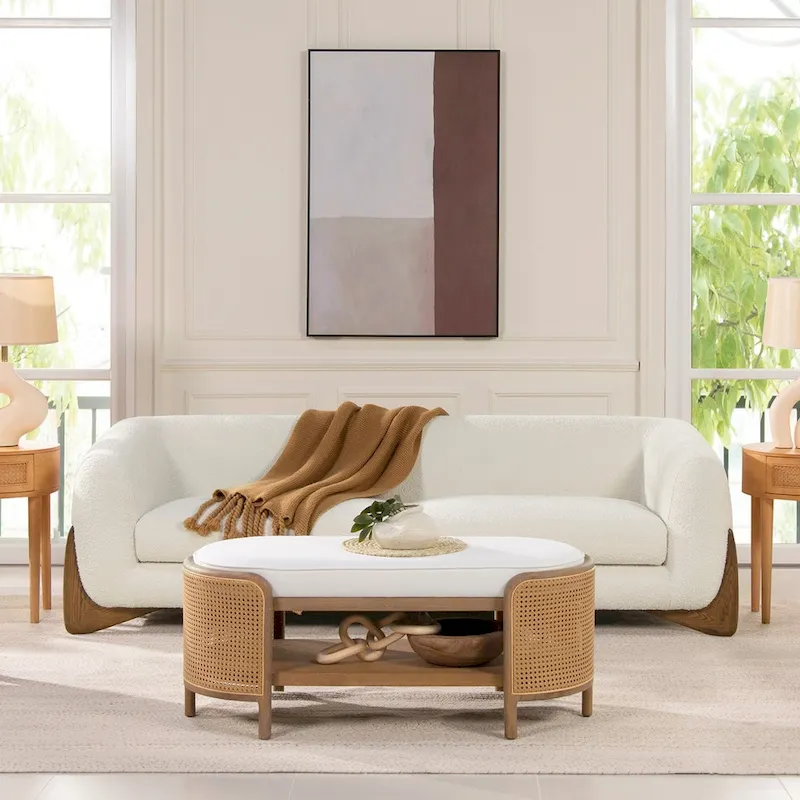 Alpine 90.5 Sherpa Upholstered Sofa