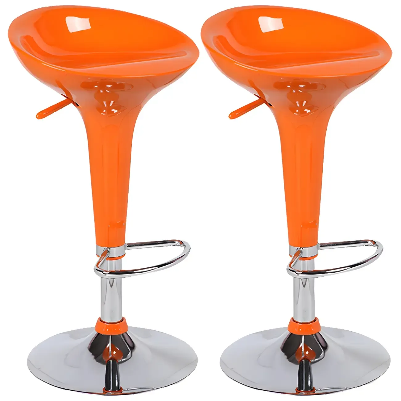 Plastic Chrome Swivel Bar Stool Height Adjustable
