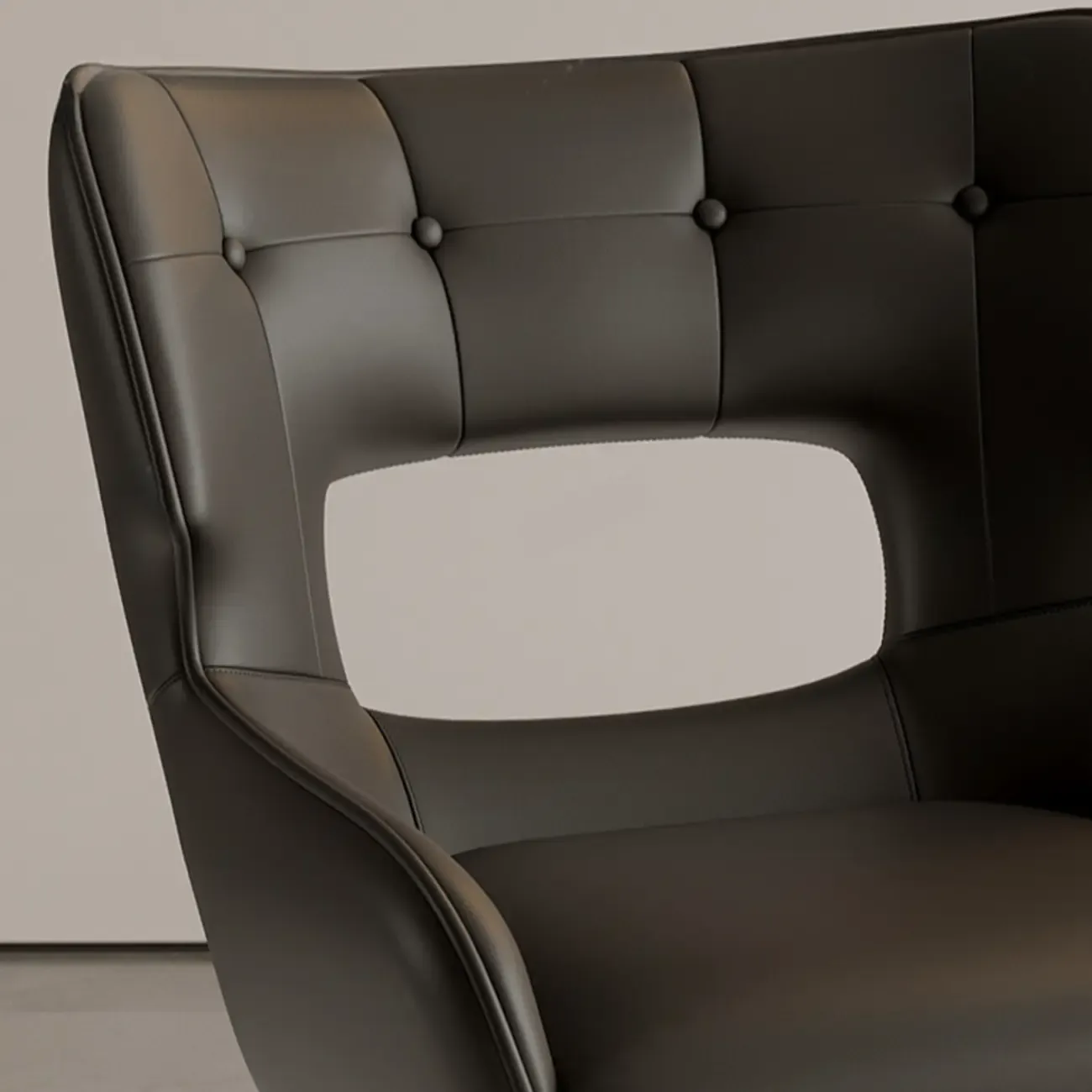 Modern Faux Leather Open Back Arm Dining Chair